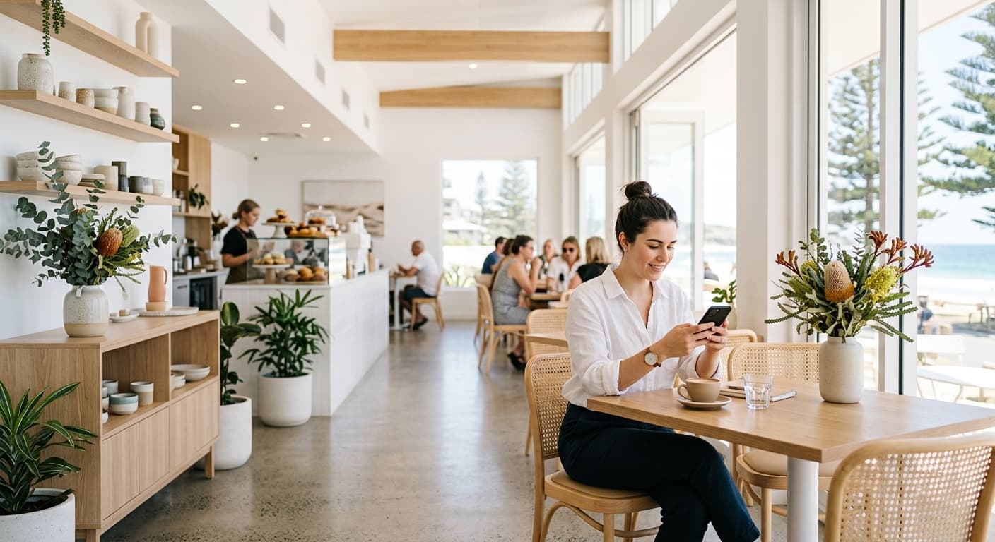Modern venue interior in Australia's Internet, Mobile & Public WiFi: A Comprehensive Guide to Connectivity, Data Privacy & Cyber Safety